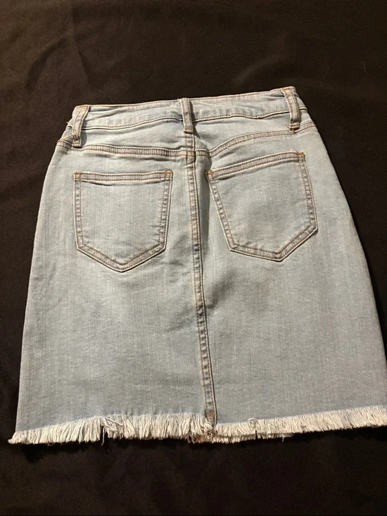 Windsor Light Blue Distressed Denim Mini Skirt - Picture 5 of 5